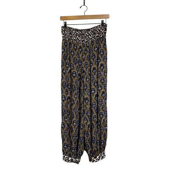 Anthropologie Pants Womens XXS Multicolor Smocked Waist Animal Print Hippie Boho - Picture 5 of 11